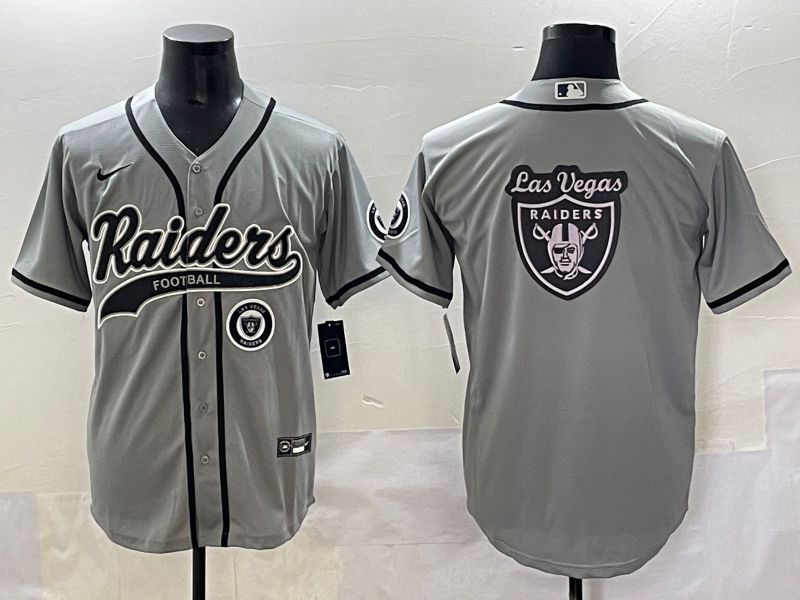 Men 2025 Oakland Raiders Blank Grey Joint Name Nike Limited NFL Jersey style 16->oakland raiders->NFL Jersey